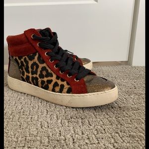 Sam Edelman Britt Leopard High Top Sneaker - Sz: 8